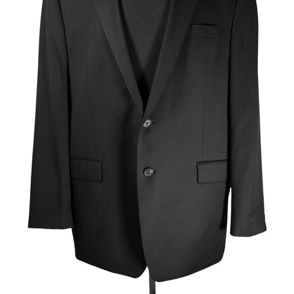 Ralph Lauren Mens Blazer Black 100% Wool 2 Button Lined Jacket Sport Coat 46L - Picture 7 of 9